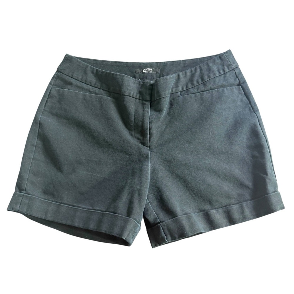 APT.9 Essentials Women's Black Cuffed Chino Shorts Pockets Size‎ 10
